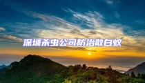 深圳殺蟲公司防治散白蟻