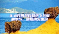 3-6月份是白蟻紛飛分巢的季節,別擅用滅蟲劑