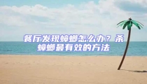 餐廳發現蟑螂怎么辦?殺蟑螂最有效的方法