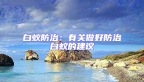 白蟻防治:有關做好防治白蟻的建議