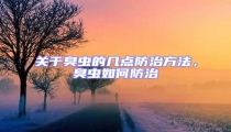 關于臭蟲的幾點防治方法,臭蟲如何防治