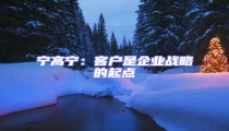 寧高寧:客戶是企業(yè)戰(zhàn)略的起點
