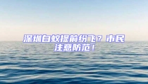 深圳白蟻提前紛飛?市民注意防范!