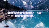 如何徹底滅殺蟑螂?「深圳滅蟑螂經(jīng)驗(yàn)」